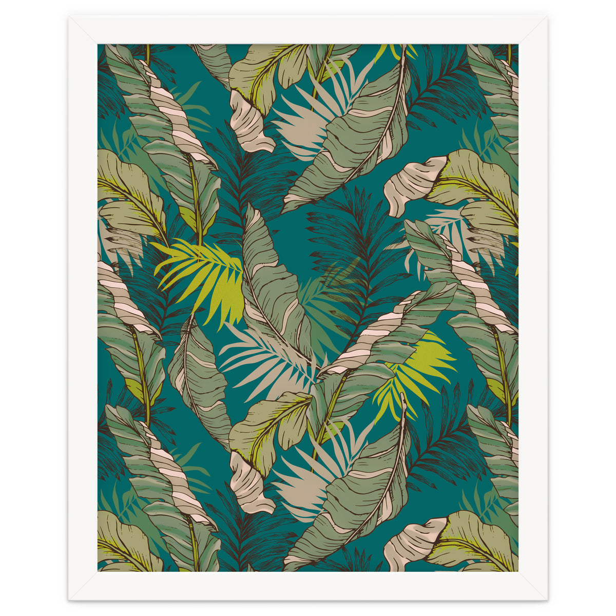 Drawing of wild tropical jungle