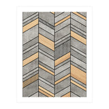Abstract Chevron Pattern - Concrete and Wood (Print Only) thumbnail