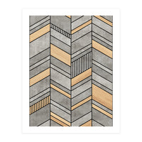 Abstract Chevron Pattern - Concrete and Wood (Print Only)