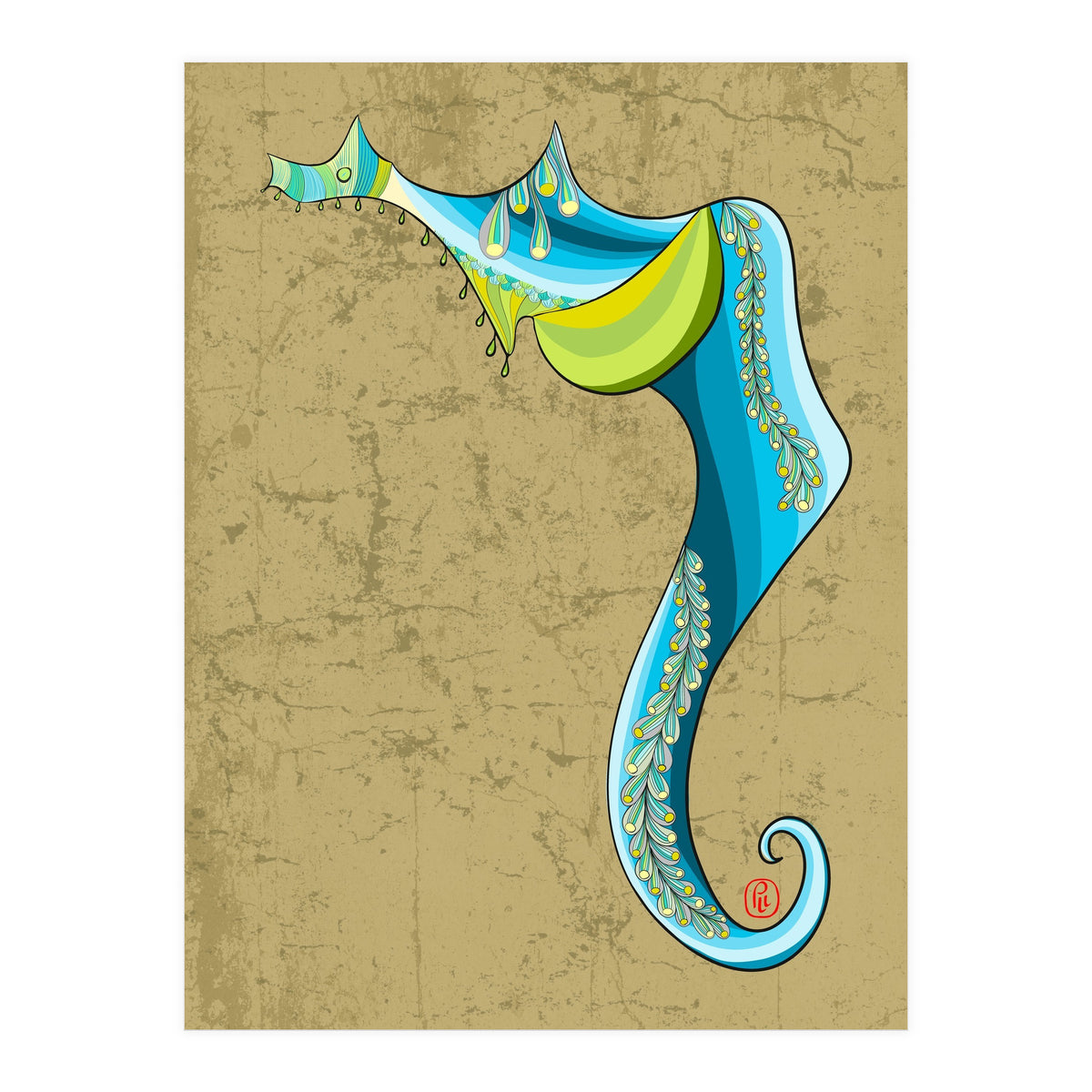 Blue Striped Magpie (Print Only)