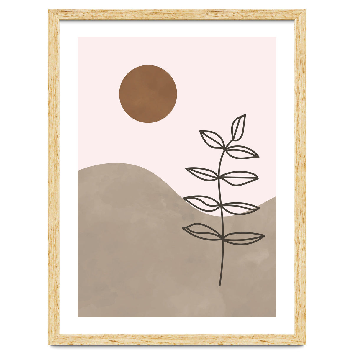 Sun Leaf Abstract Botanical Mid Century