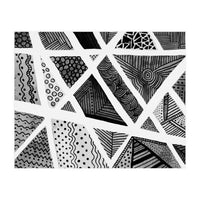 Geometric doodle pattern in black and white (Print Only)