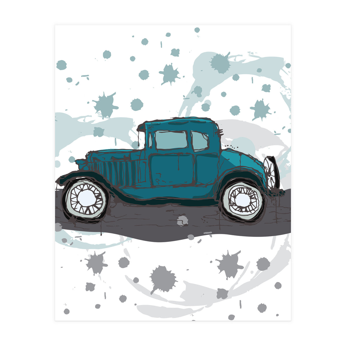 Blue car sketch (Print Only)