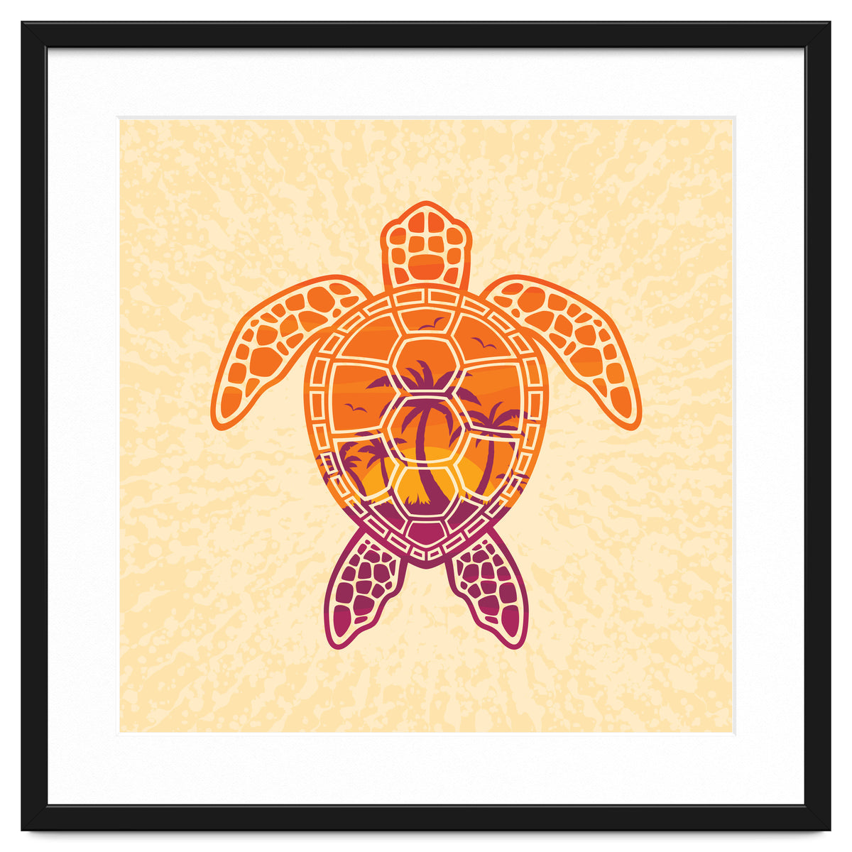 Tropical Sunset Sea Turtle Design