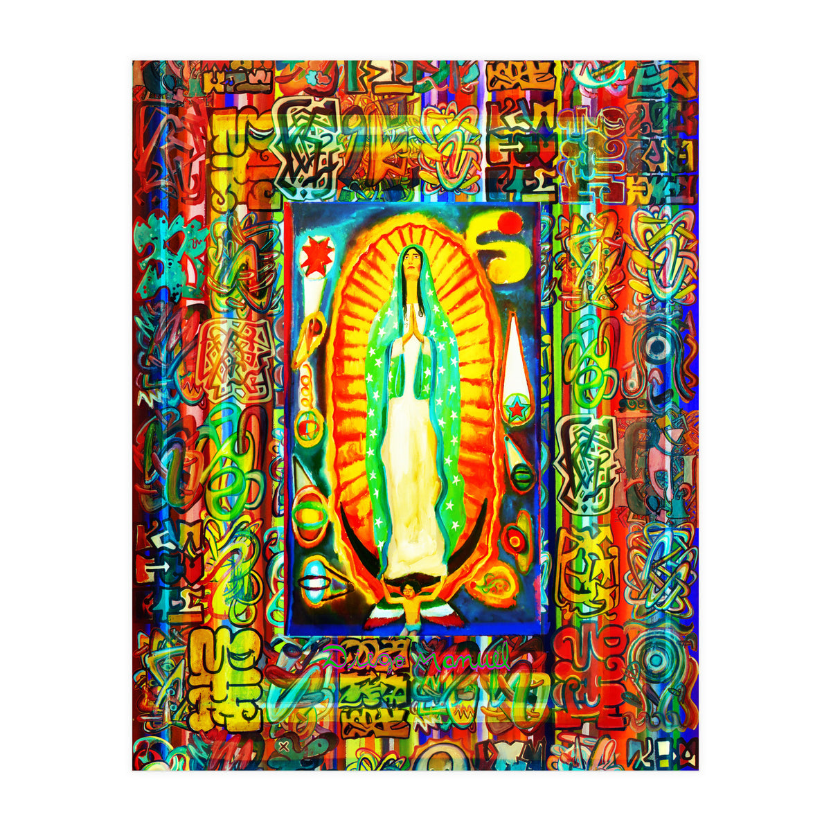 Graffiti Digital 2022 334 and Virgin of Guadalupe (Print Only)