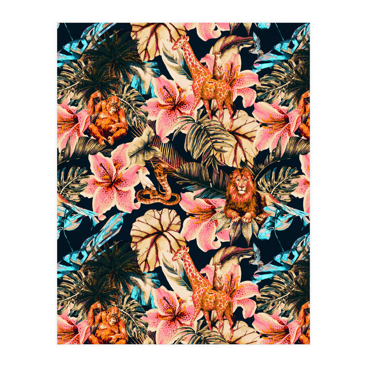 Wild animals in the dark of the jungle 02 (Print Only)