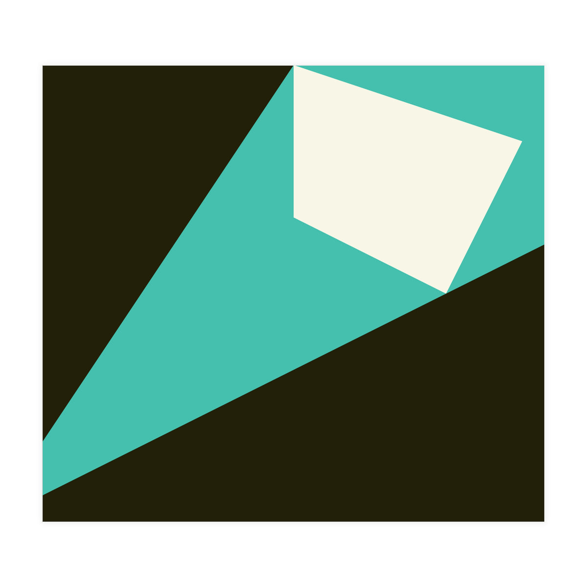 Geometric Shapes No. 72 - turquoise, white & black (Print Only)