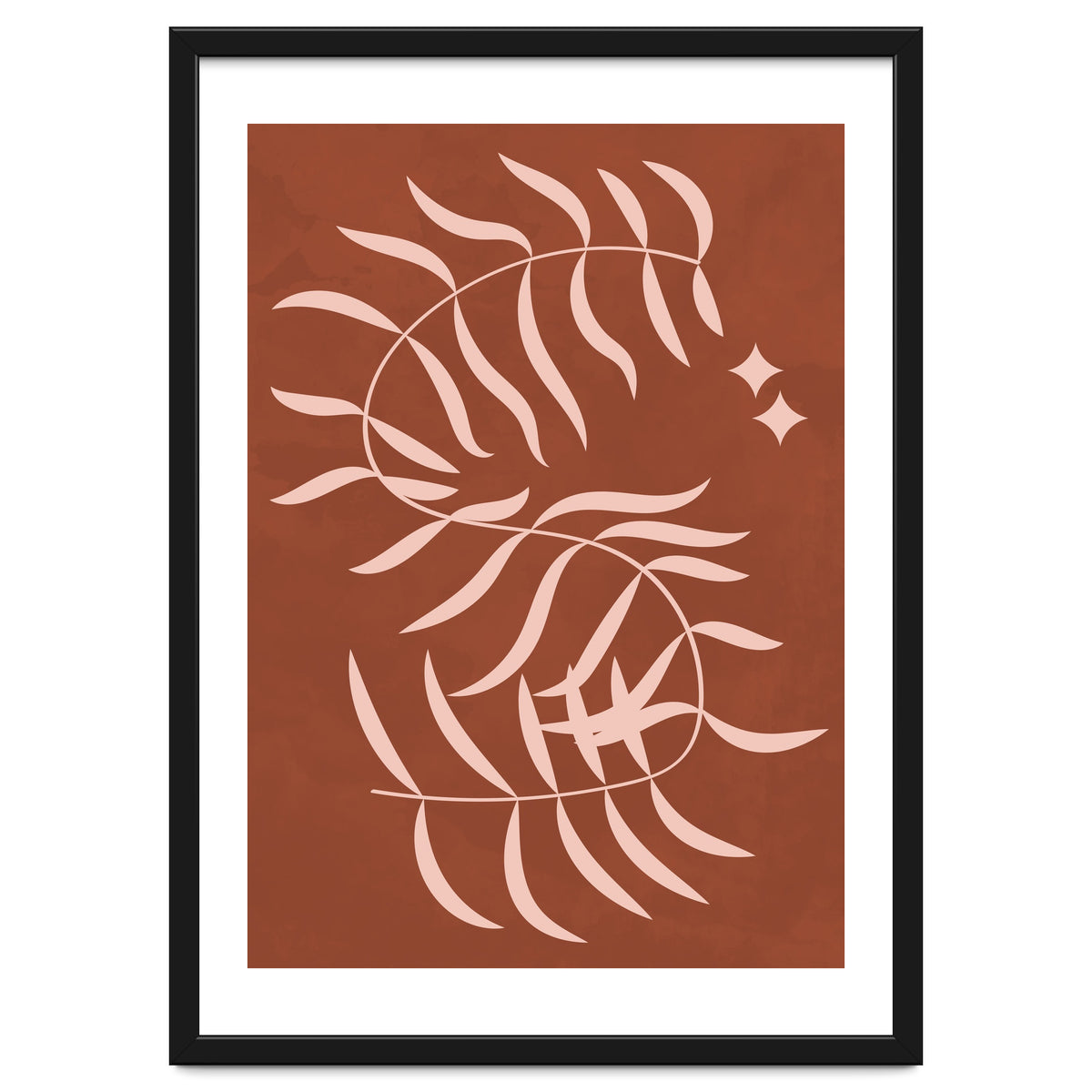 Botanical Palm Leaf Earthy Tones