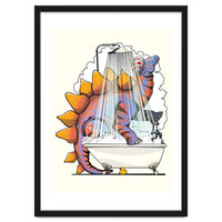 Dinosaur Stegosaurus in the Shower, funny bathroom humour