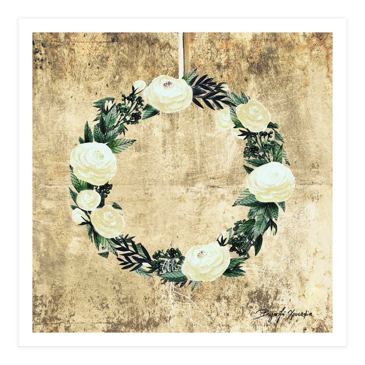 Wreath #White Flowers #Royal collection (Print Only)