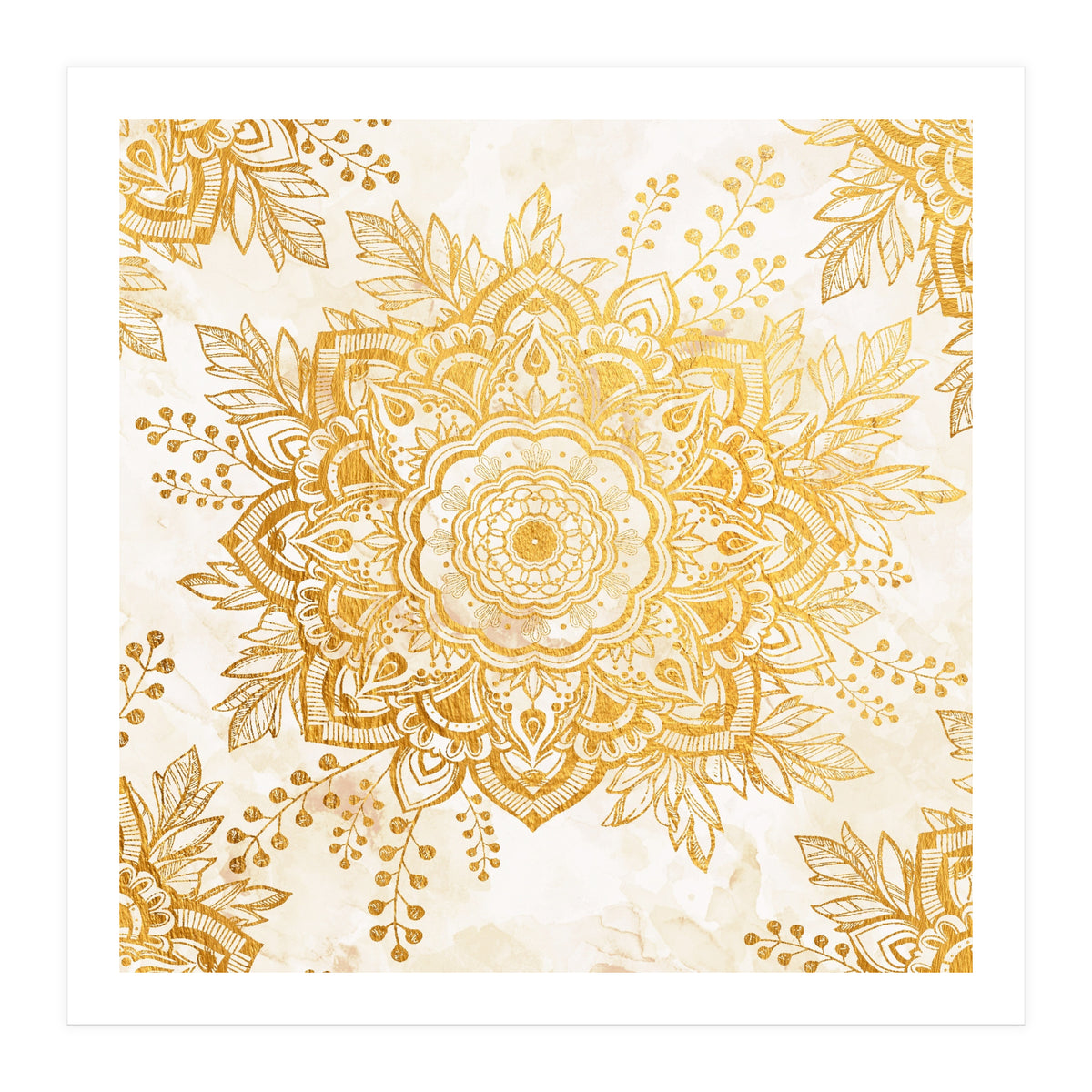 Queen Starring of Mandala-Gold Sunflower I (Print Only)