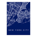 New York City Streets Blue Map (Print Only) thumbnail