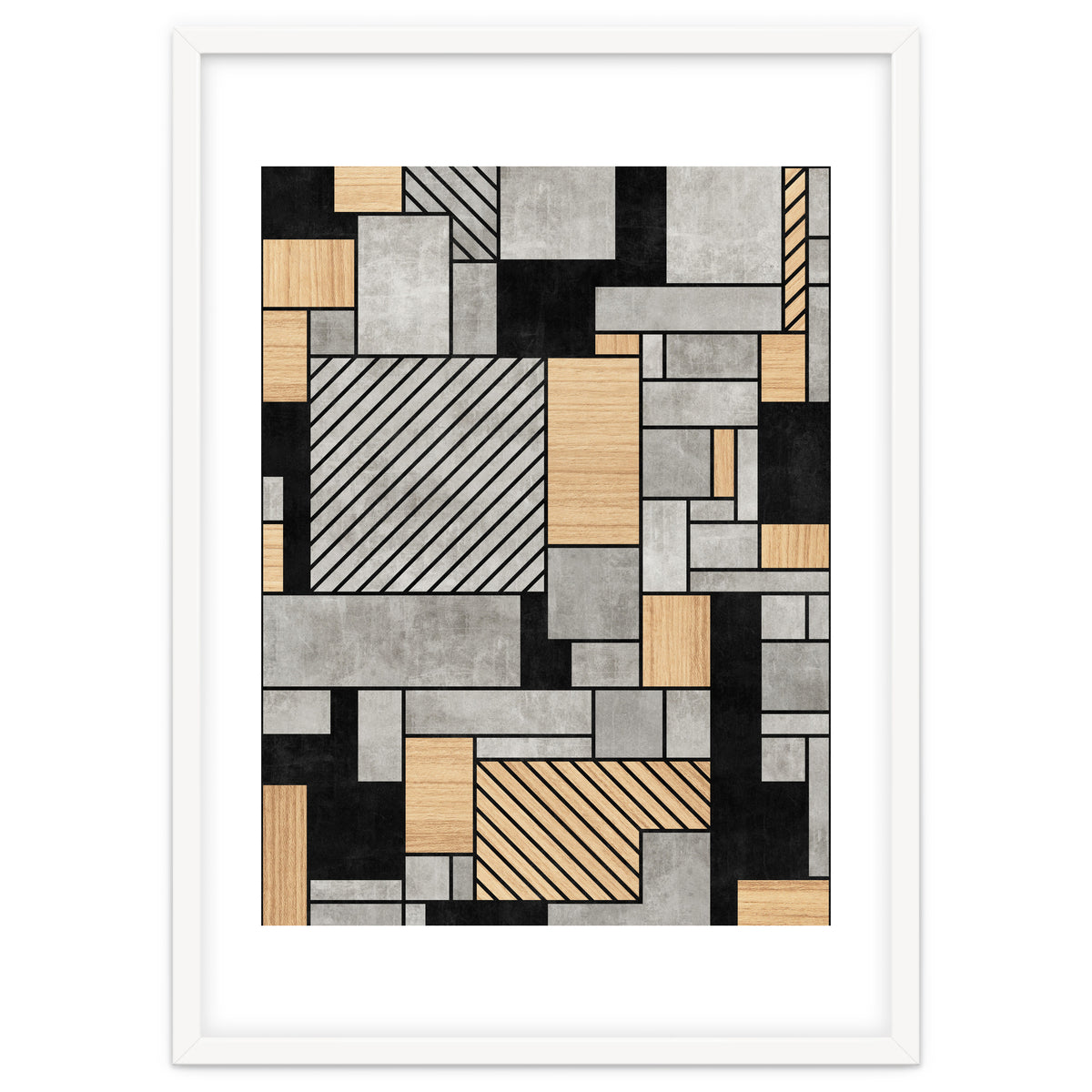 Random Pattern - Concrete and Wood