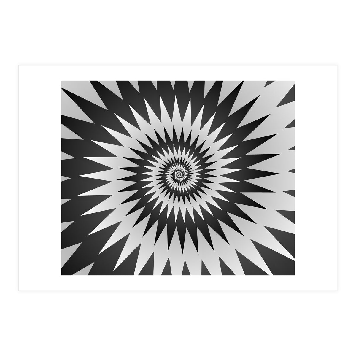 Black & White Abstract Spiral  (Print Only)