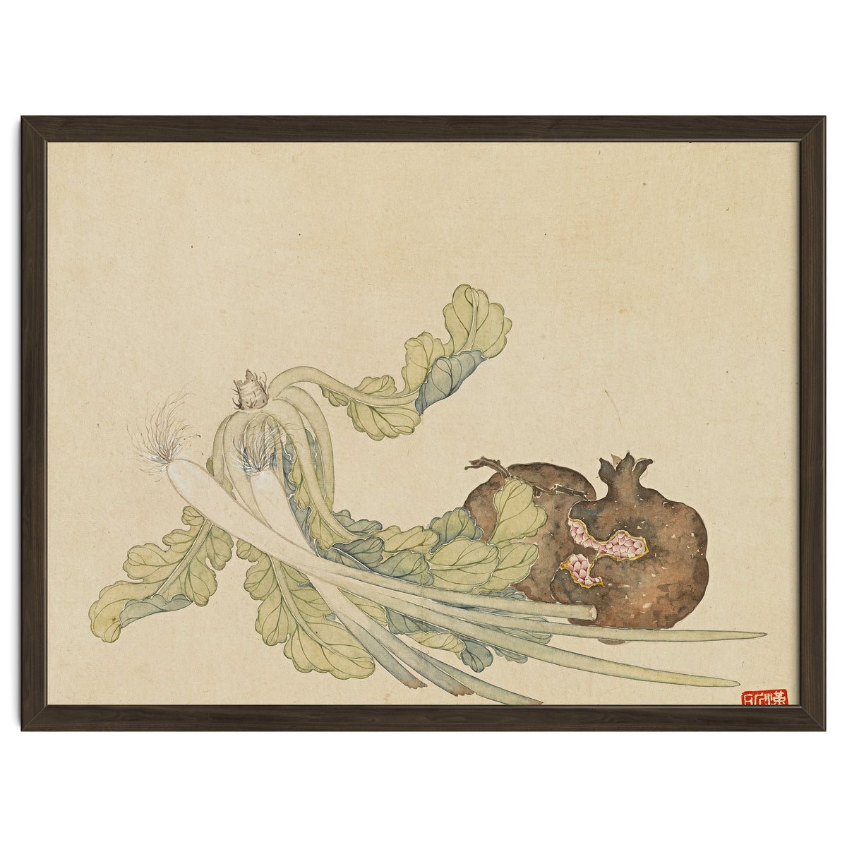 Wang Chengyu ~flowers, Vegetables, Pomegranates, Onions, Chinese Cabbage, Vegetables