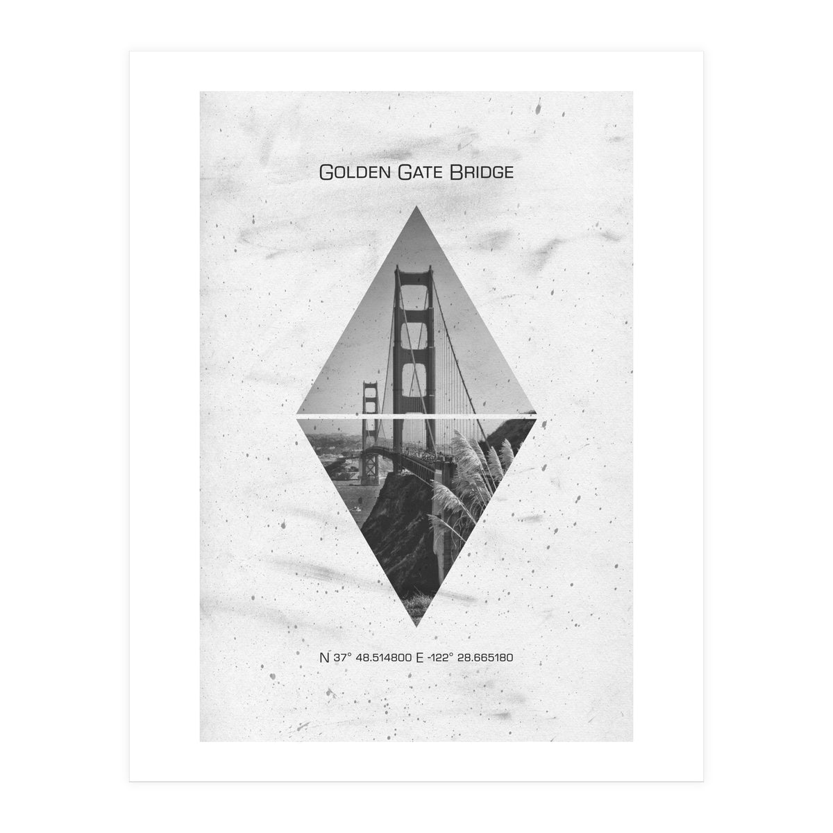 Coordinates SAN FRANCISCO Golden Gate Bridge (Print Only)