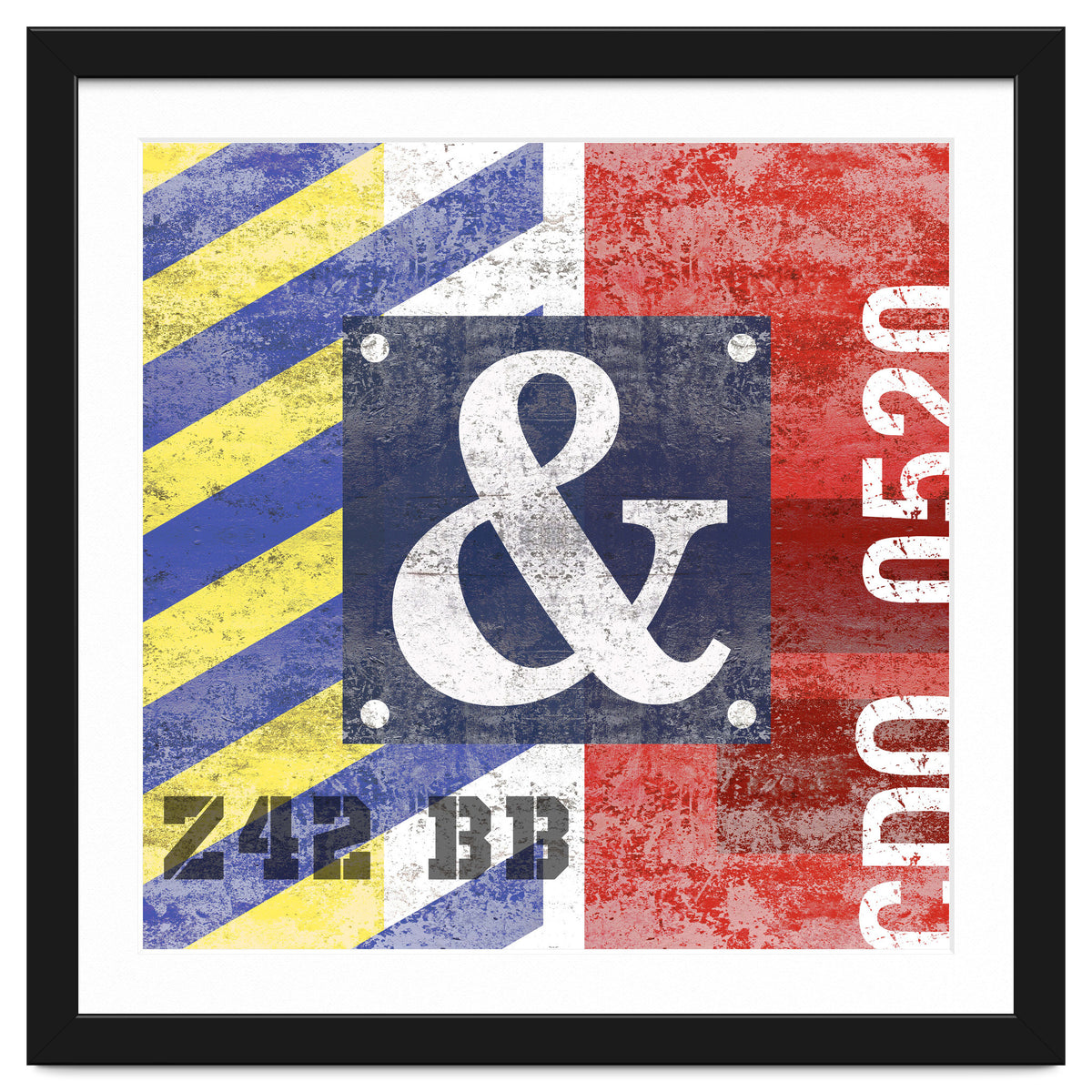 Blue Ampersand Industrial Abstract