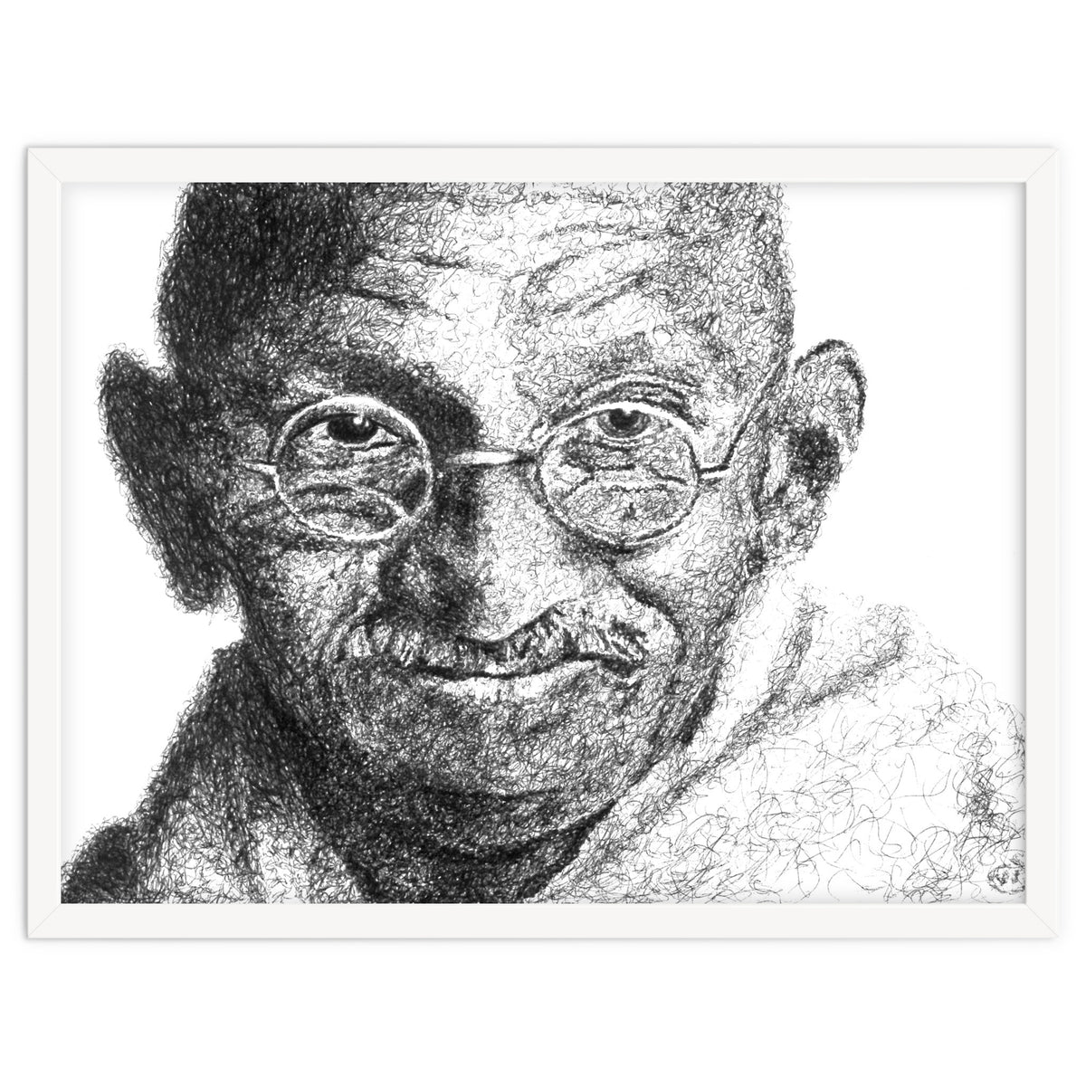 Mahatma Gandhi Scribble Style Portrait