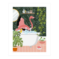 Flamingo Taking a Bubble Bath (Print Only)