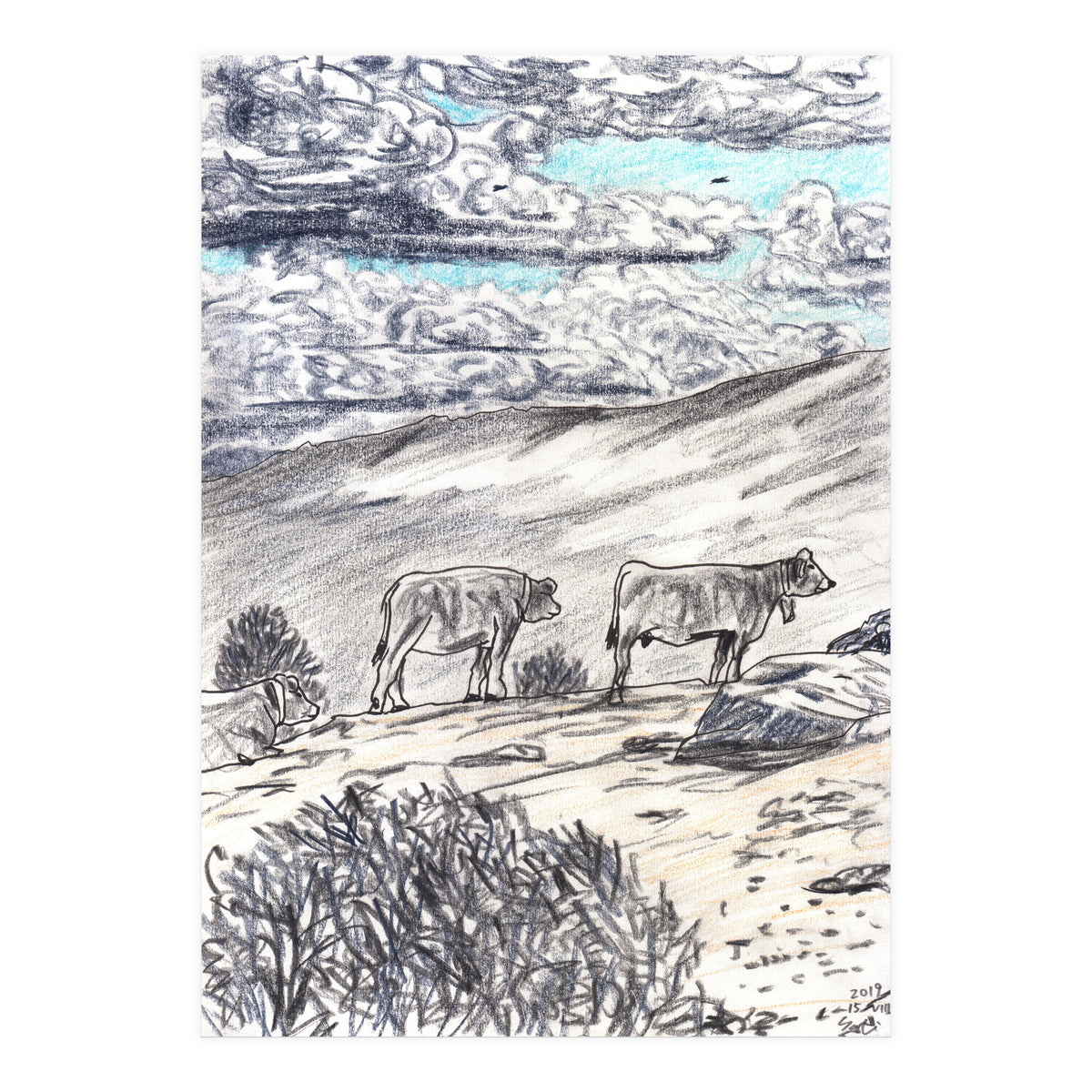 Clouds And Cattles (Print Only)
