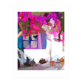 Blossom Is Just Around The Corner, Bougainvillea Tropical Greece Architecture, Botanical SummerTravel Bohemian (Print Only) thumbnail