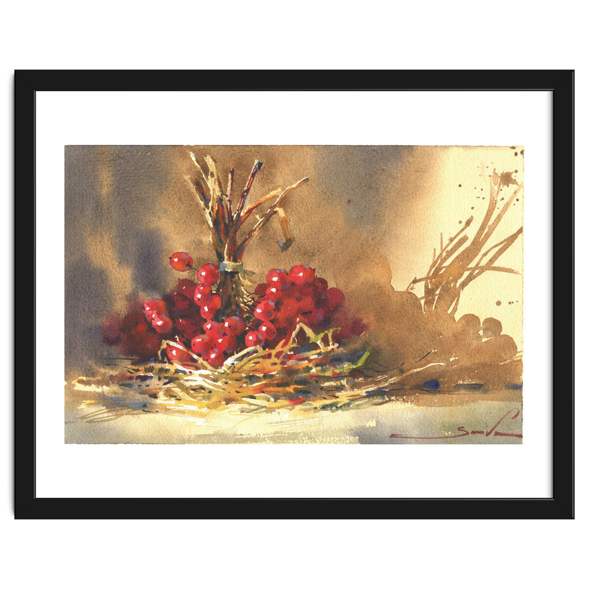 Viburnum watercolor nature