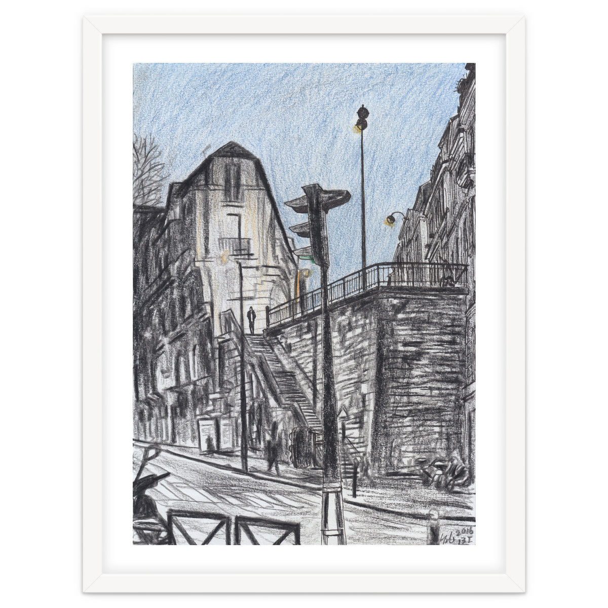 Cold afternoon on Artist Street in Paris