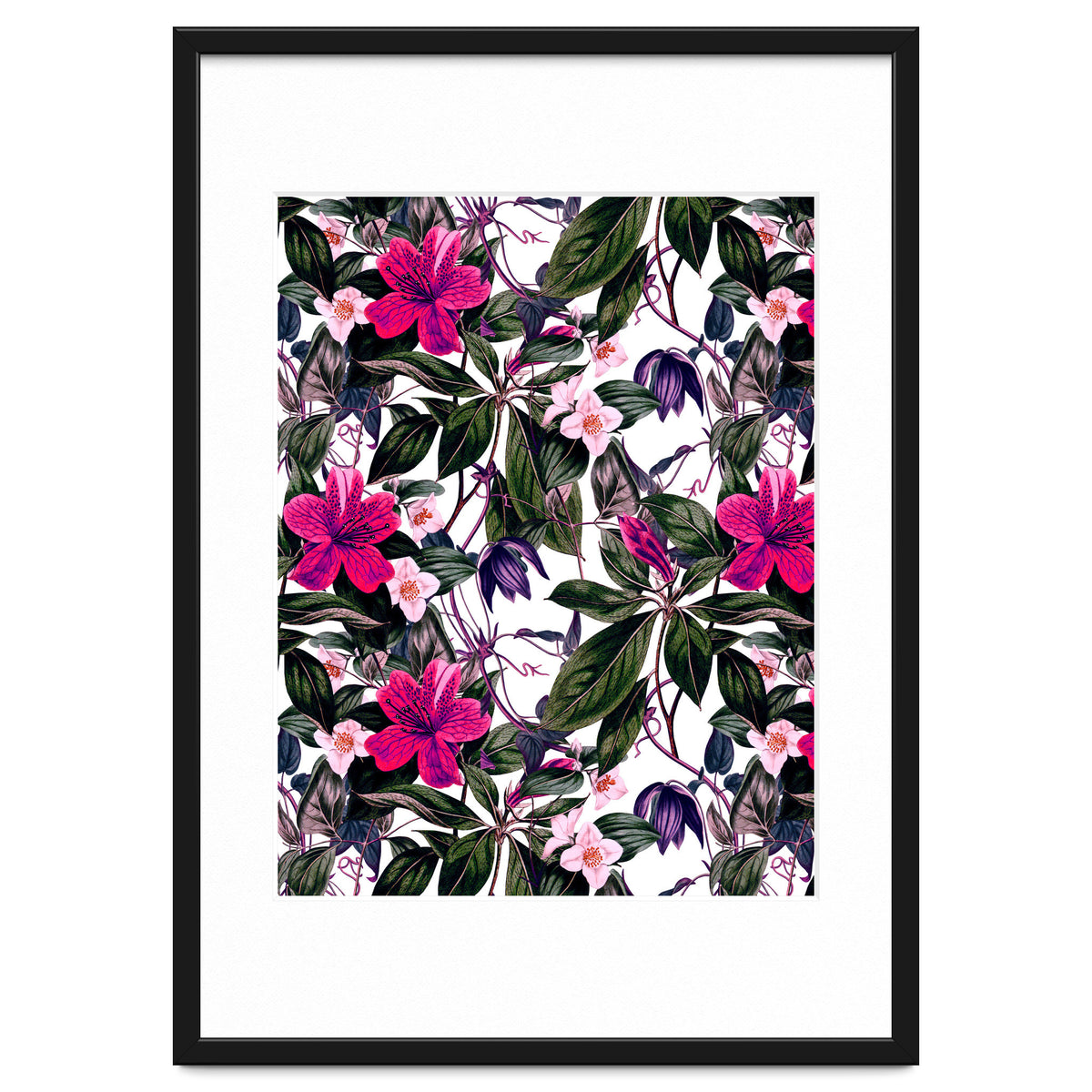 Pattern antique botanical flowers