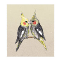 Two cute cockatiels (Print Only)