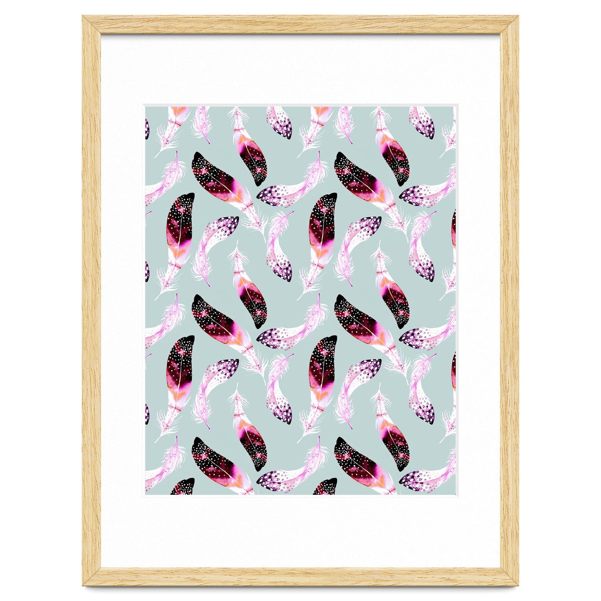 Bohemian pattern of feathers