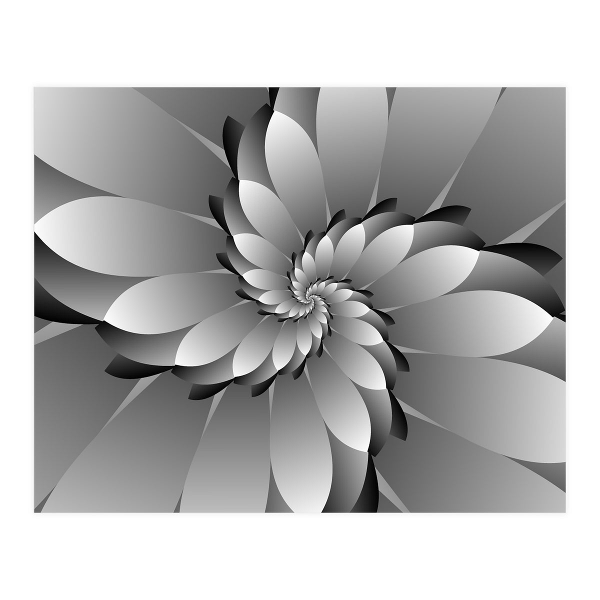 BLACK Floral 3D ART (Print Only)