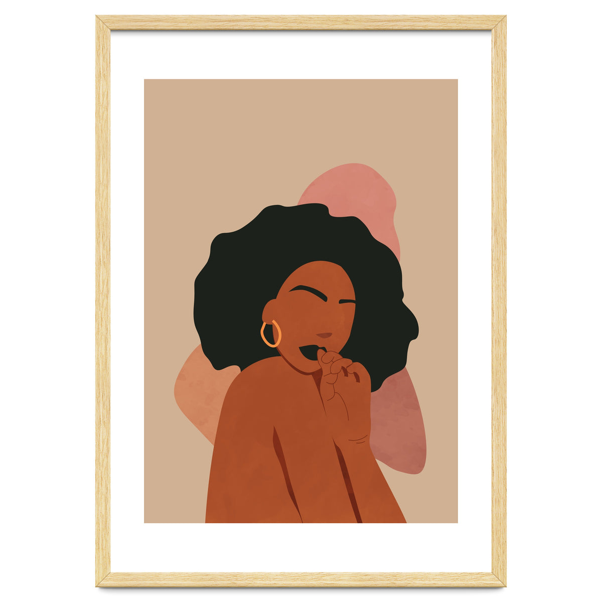 Black Woman Portrait Abstract Boho
