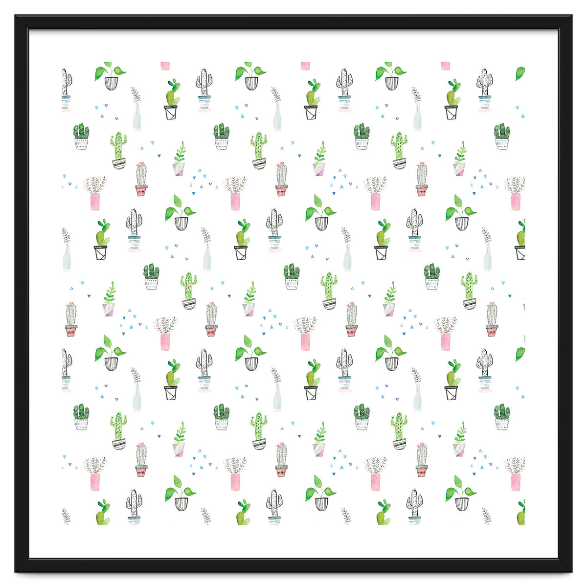 Cacti and plants pattern