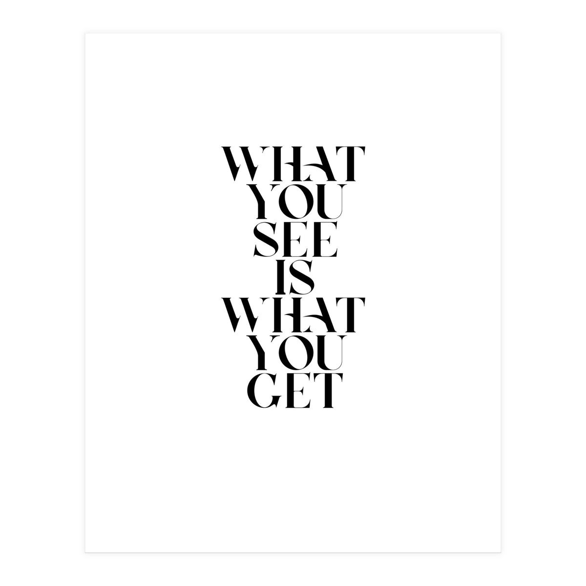 WHAT YOU SEE (Print Only)
