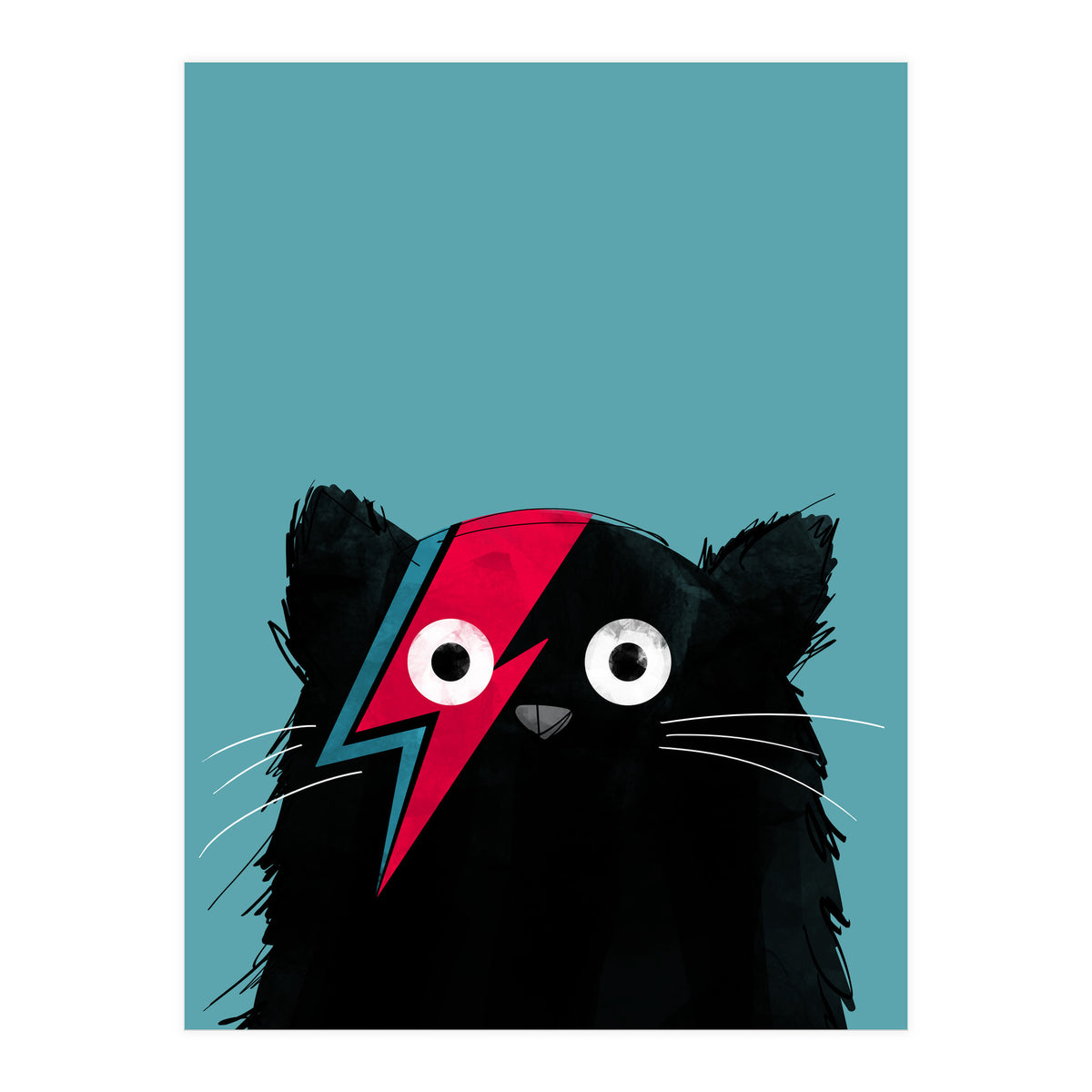 Doozal Cat Bowie Black (Print Only)