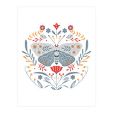 Scandinavian Folk Art: Butterfly & Flowers (Print Only) thumbnail