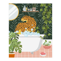 Cheetah in Tropical Bathroom (Print Only)