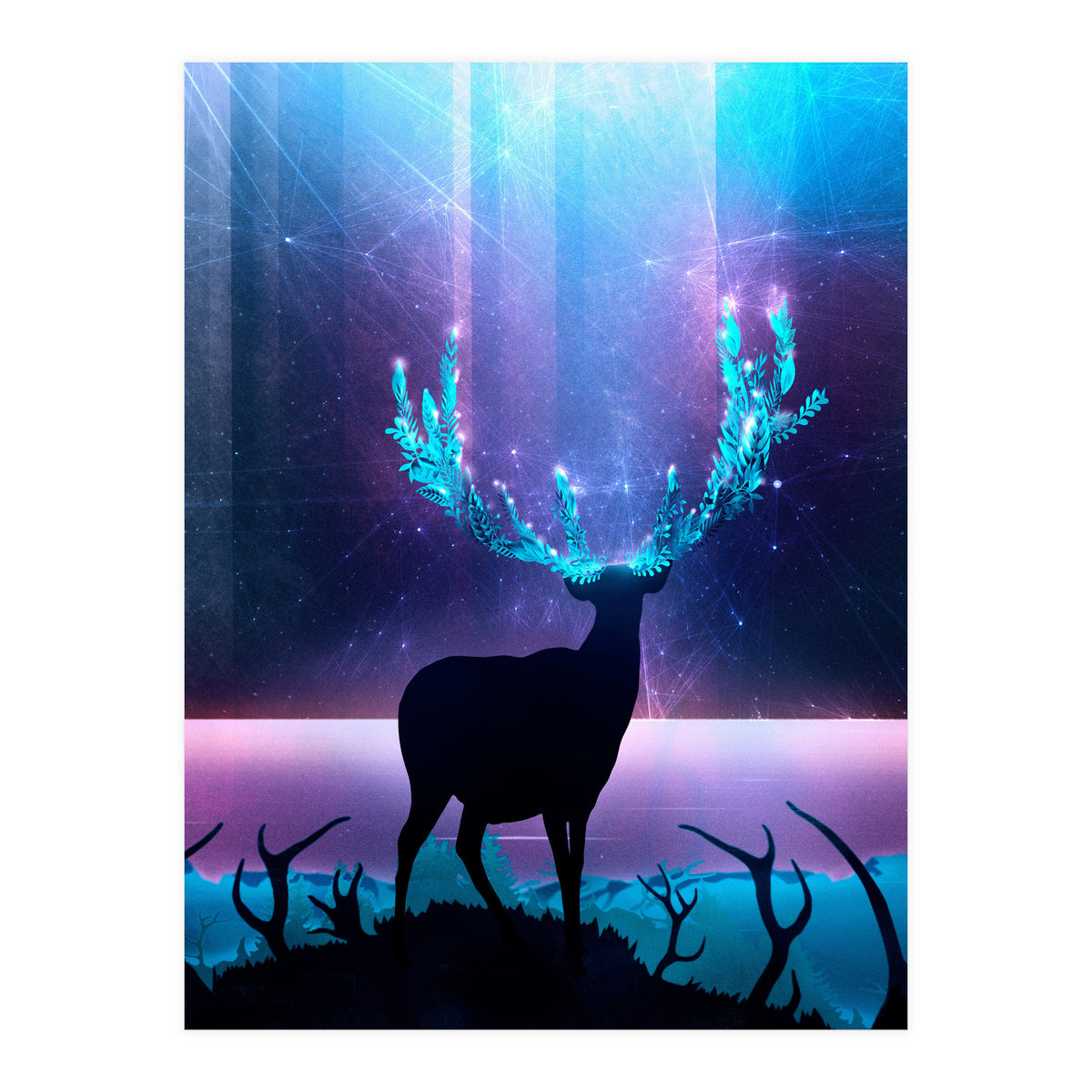 Greenery Deer - Sterling Magenta (Print Only)