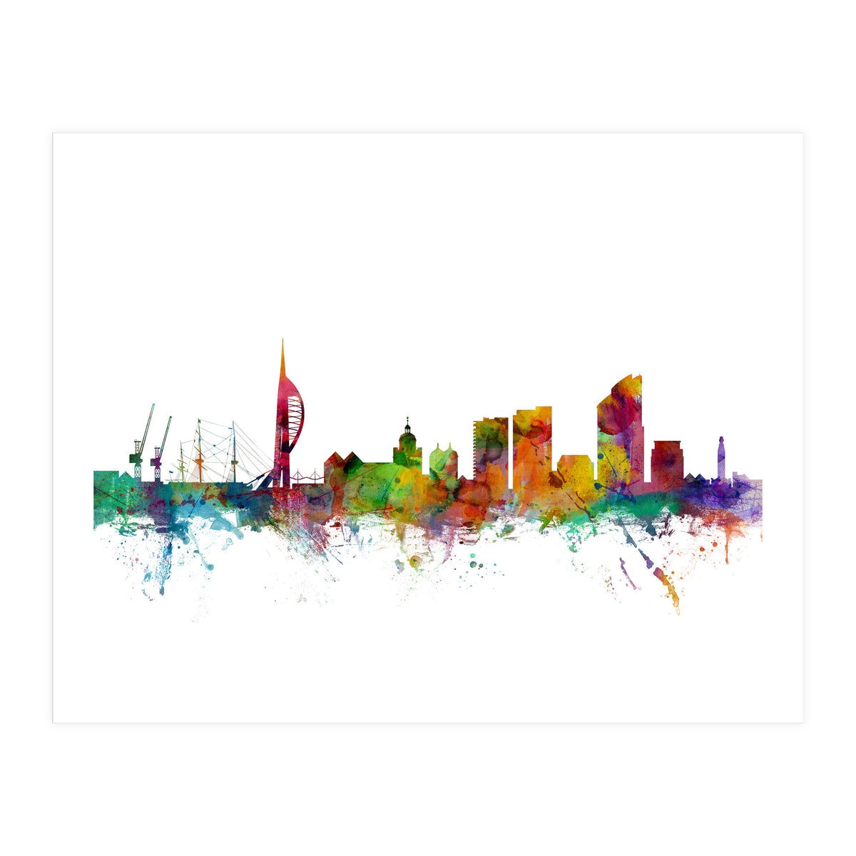 Portsmouth England Skyline (Print Only)