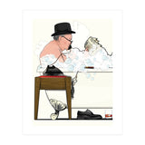 Winston Churchill in Bathtub, Funny Bathroom Humour (Print Only) thumbnail