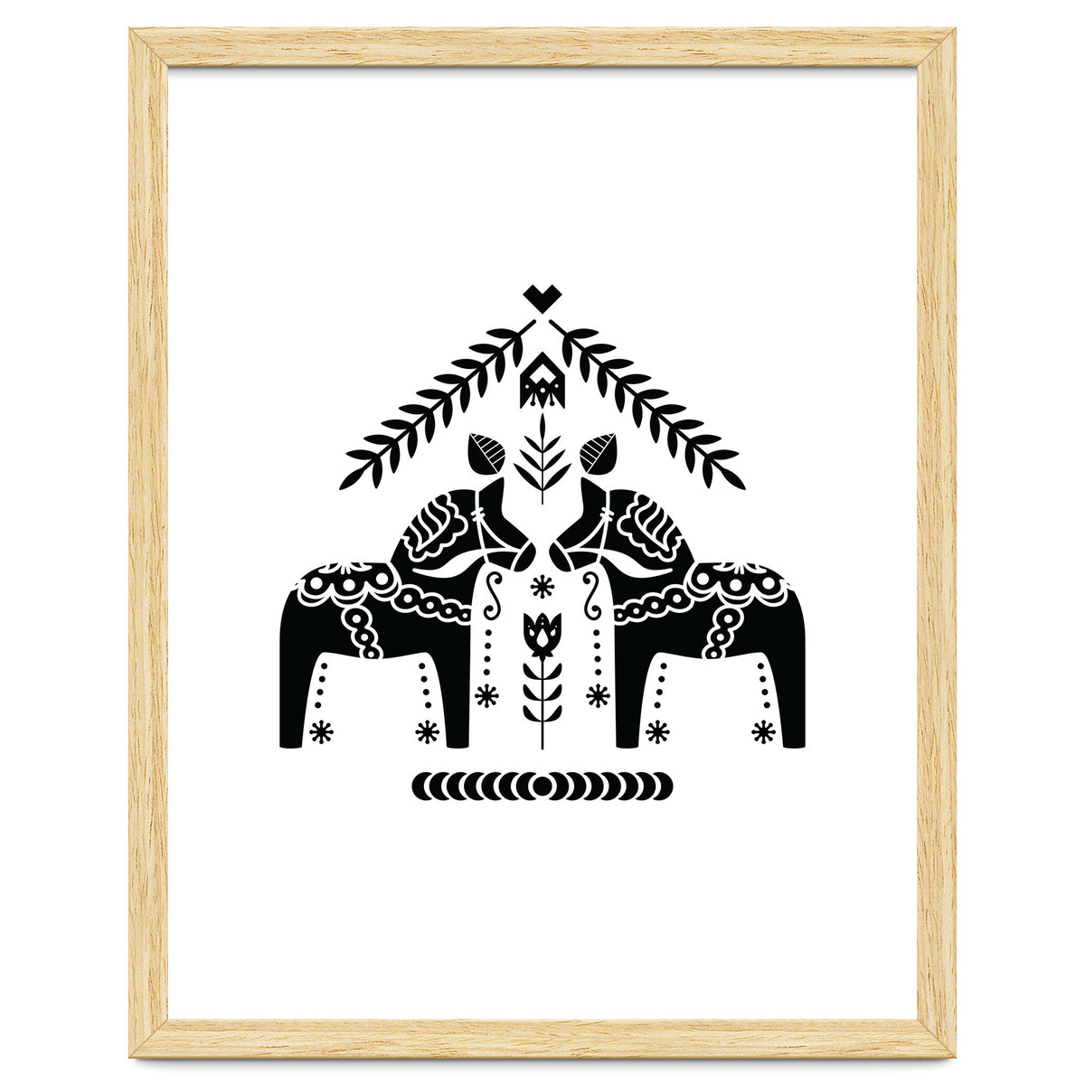 Swedish Dala Horse Folk Pattern