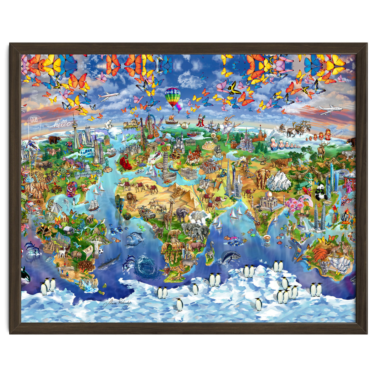 World Wonders Illustrated Map