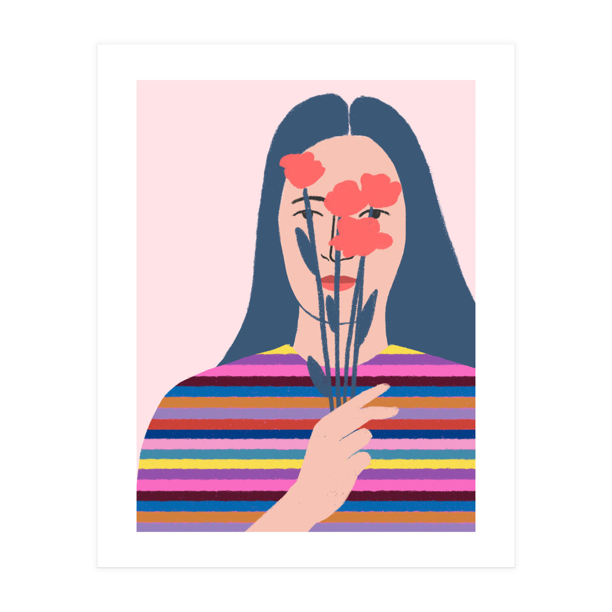 Girl With Flowers (Print Only)