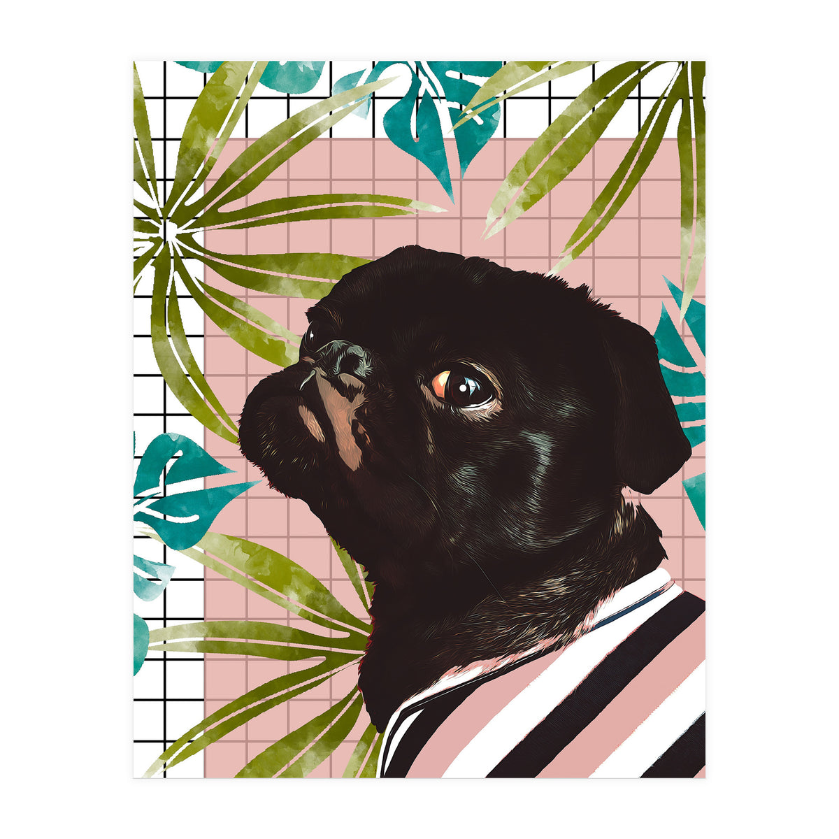 Pug On An Island (Print Only)