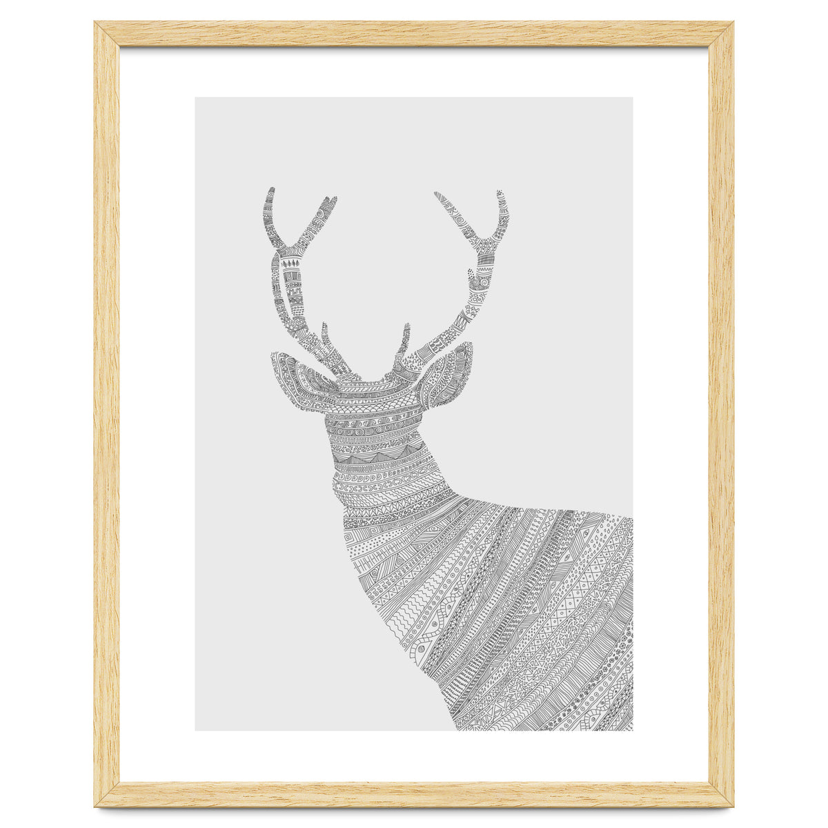 Stag Grey Poster