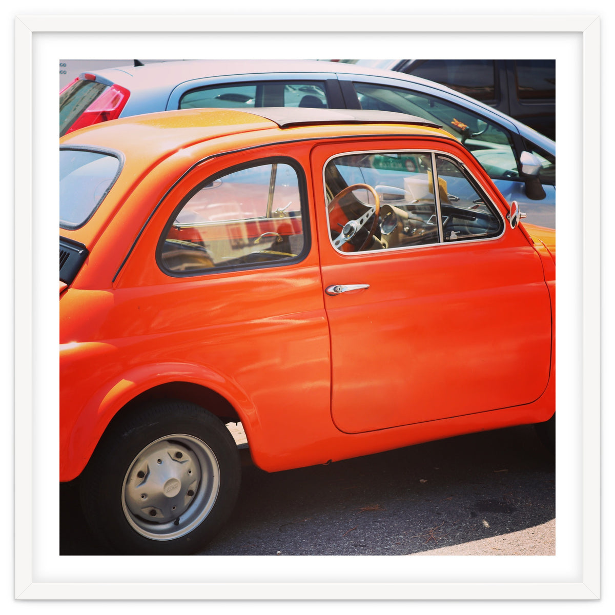 Classic orange Fiat 500