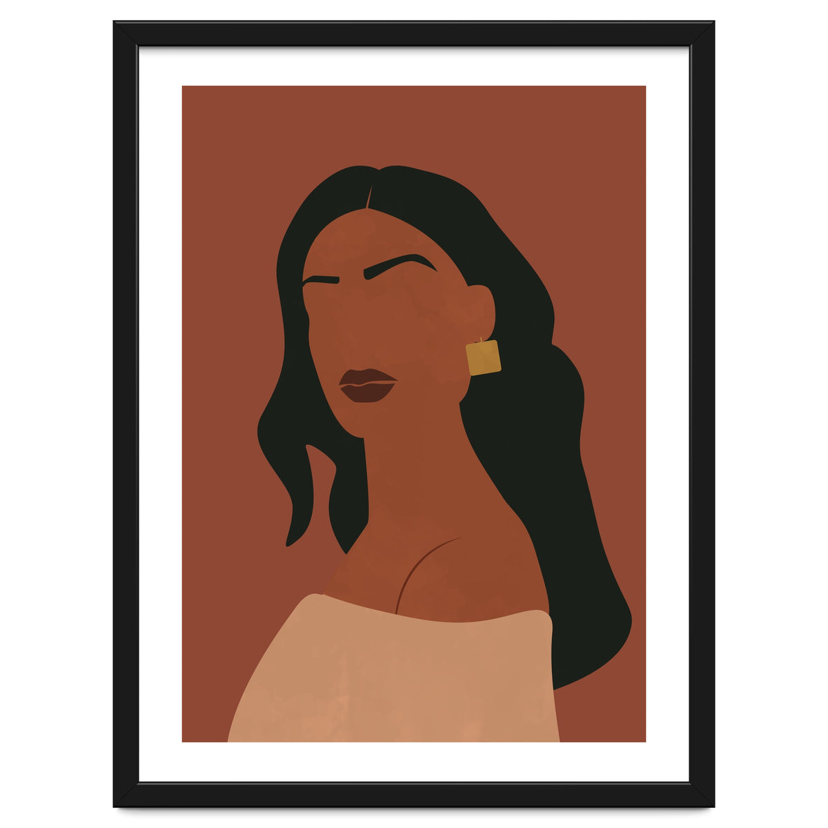 Abstract Woman with Gold Earring