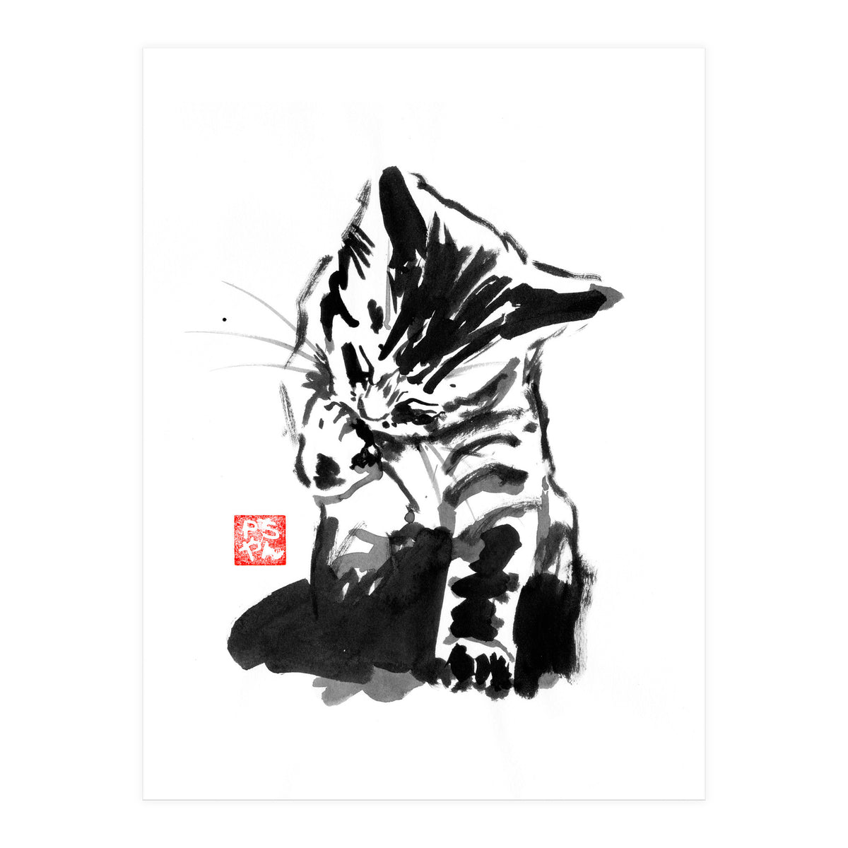 Washing cat (Print Only)