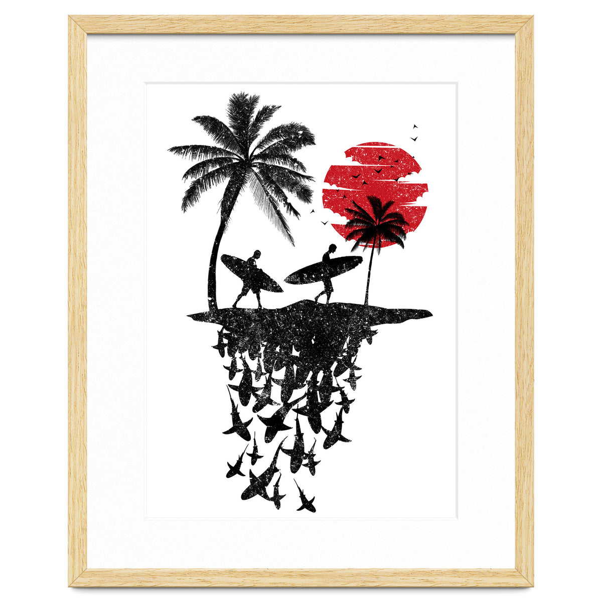 Surfer island sharks