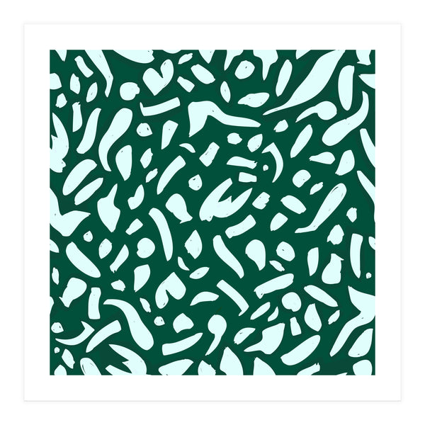 Deep Emrald | Green Terrazzo Pattern | Fun Funky Eclectic Modern Boho Painting (Print Only)